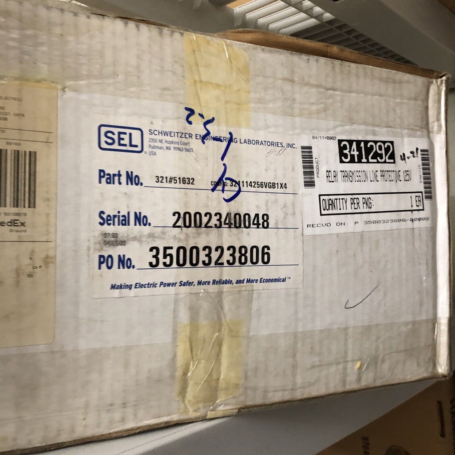 Schweitzer Sel-321,321114256Vgb1x4 Relay Phase Ground Distance,Sel 321#51632,Cy