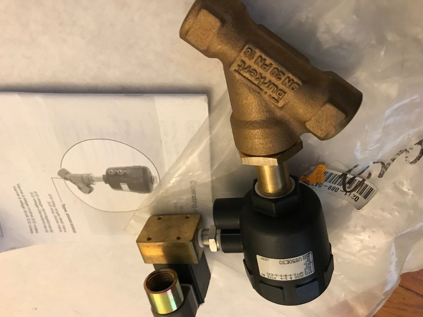 3/4" Burkert Us50e30s Eat Angel Pilot Valve 2000 B 3/4 Bz 450259 0311 C 5/64 Fpm