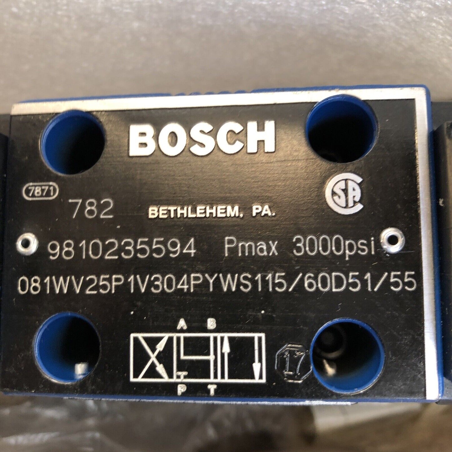 Rexroth Bosch 9810235594,081Wv25p1v304pyws115/60D51/55 Hydraulic Valve,3000,Dd