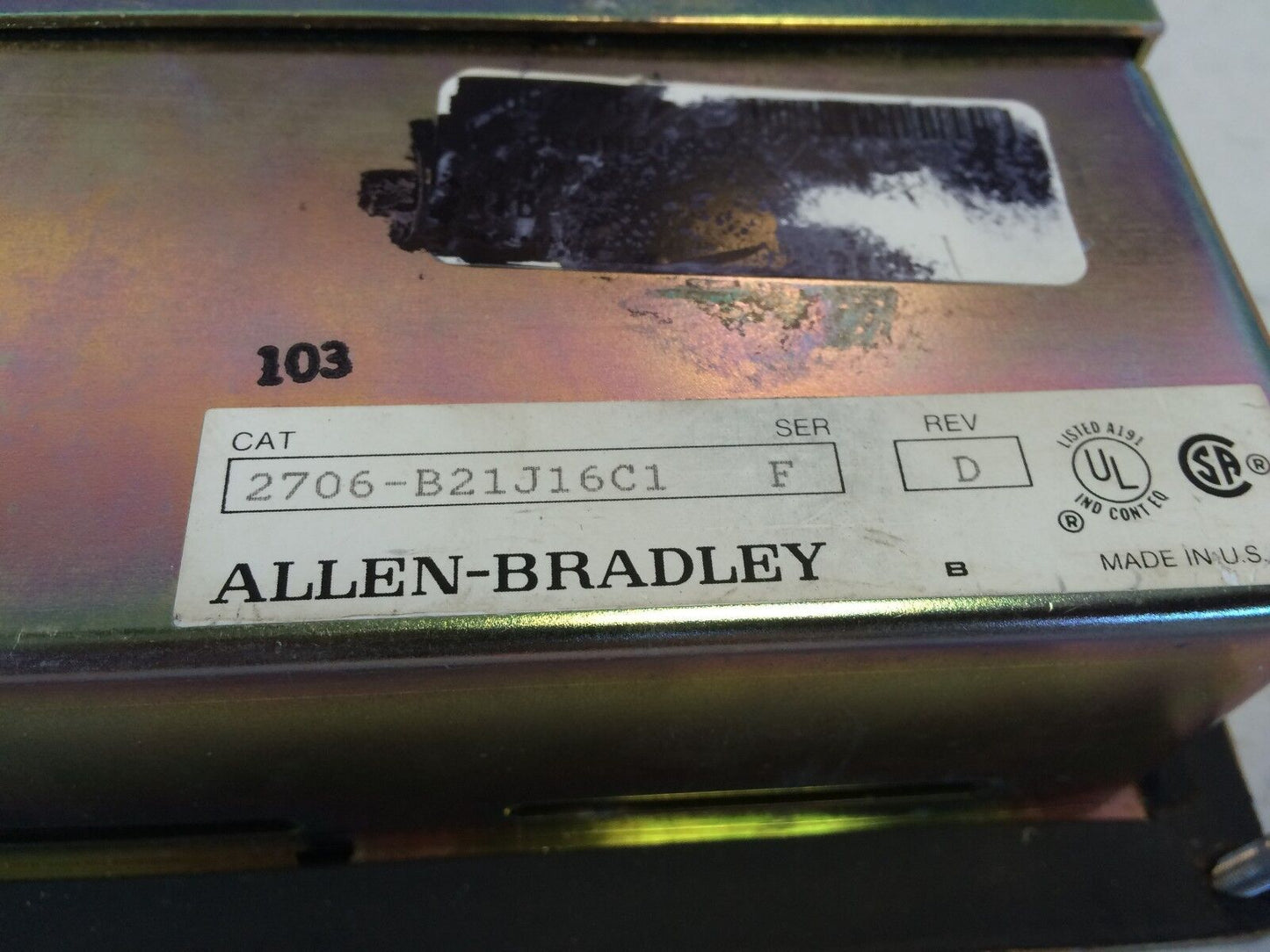 Allen Bradley 2706-B21j16c1,Dl20 Operator Interface Message Display,Bw