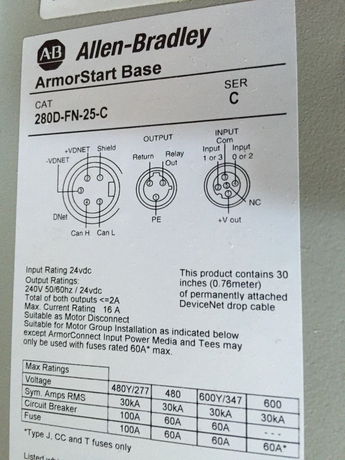 New Allen Bradley 280D-F23d-25D-Cr-3,280D-Fn-25-C,280D Armorstart Control,Ao