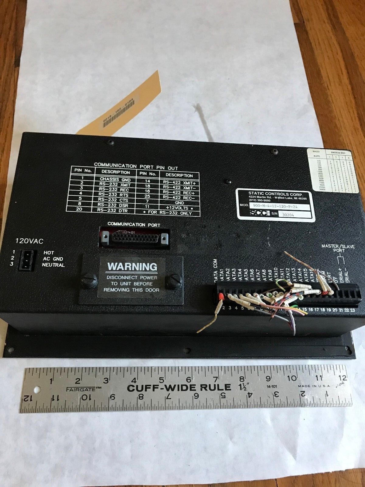 Static Controls 900-M-4-12-120-P-24 Series 900 Display Readout Panel, Ei