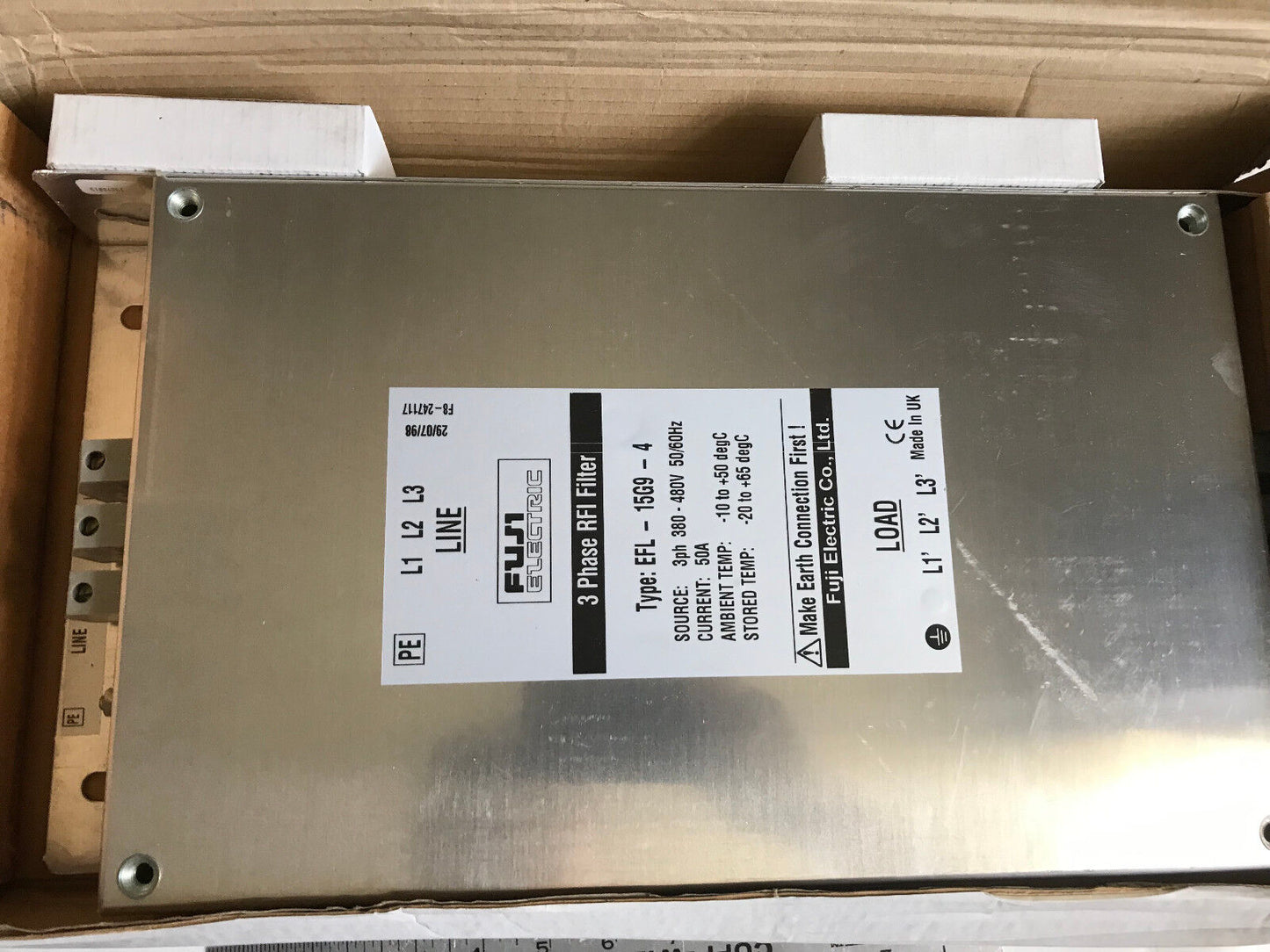 New Fuji Electric Efl-15G9-4 J Rfi Filter, 3 Phase, 380 - 480 Vac,F8-247117,Et