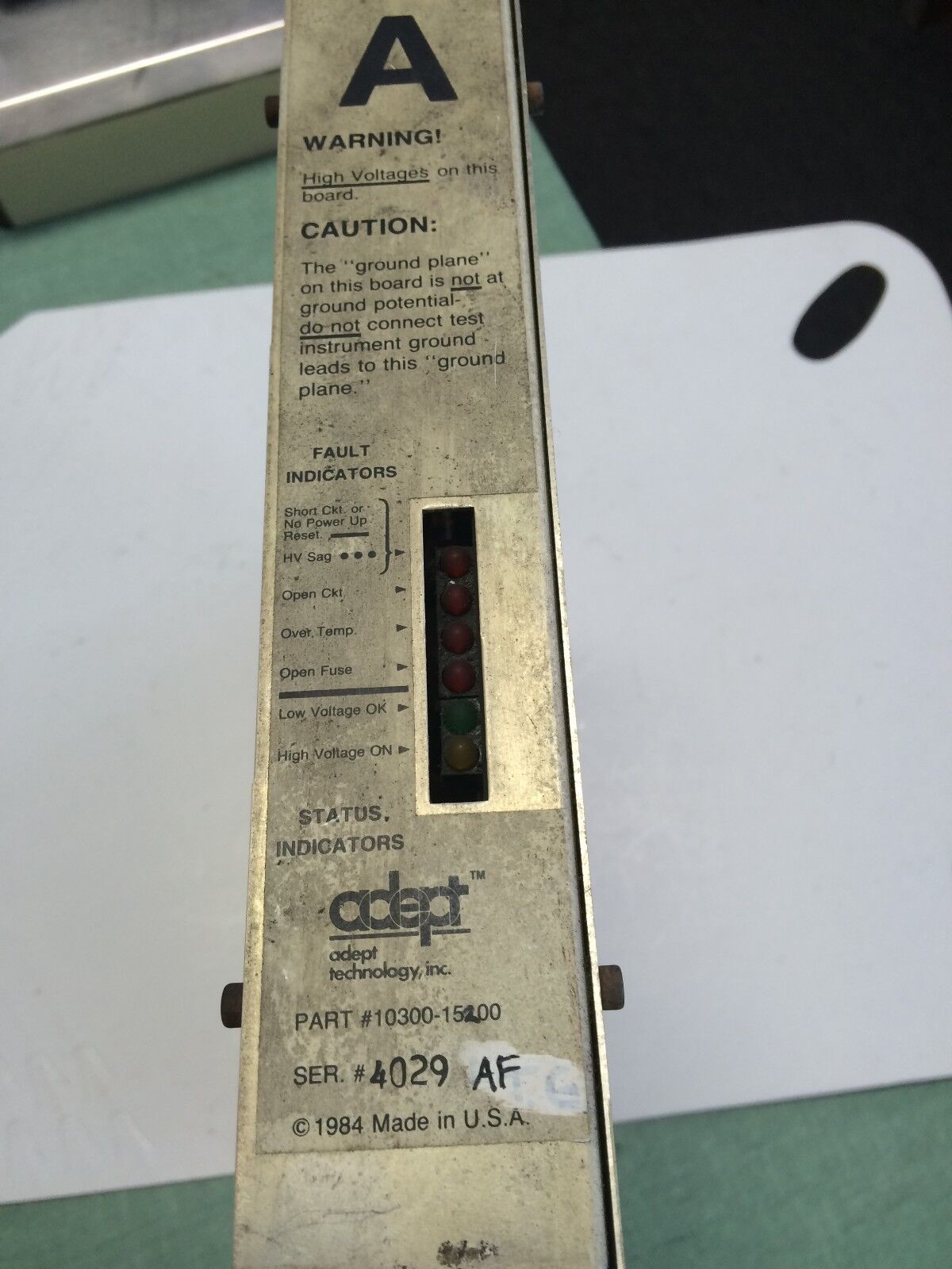 Adept 10300-15200 Rev.Af Rev. Ad Servo Amplifier Control Module, Type-A,Fb