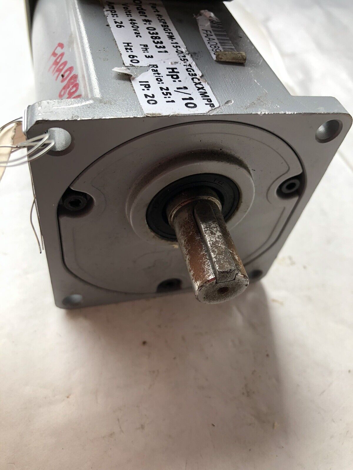 Induction Gear Motor Spbgfm-15-025-Tg3cxxmpp,3Ph 1/10Hp, Ratio 25:1, 460V,Aq
