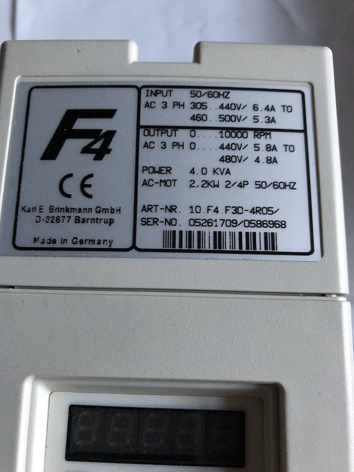 New Keb 10.F4.F3d-4R05 Frequency Inverter Drive Keb 10.F4.F3d-4R05/ 4.0 Kva,Bo