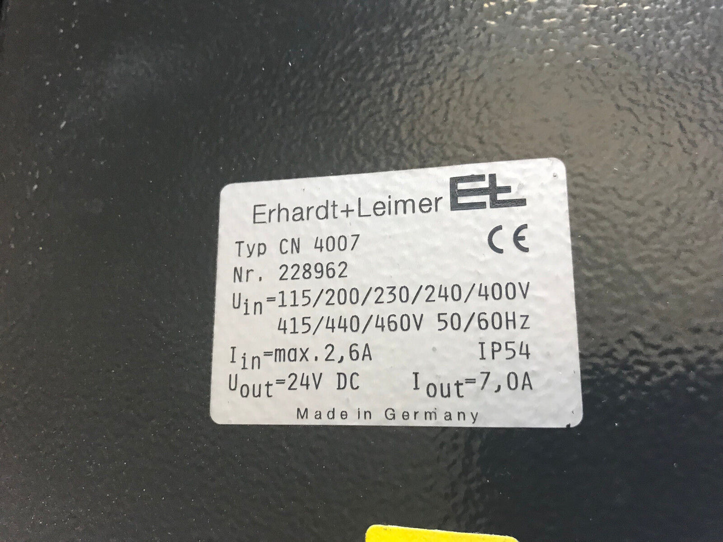 El Erhardt+Leimer Cn 4007 Digital Sensor 24 Vdc Nr 228962 Power Supply,Er