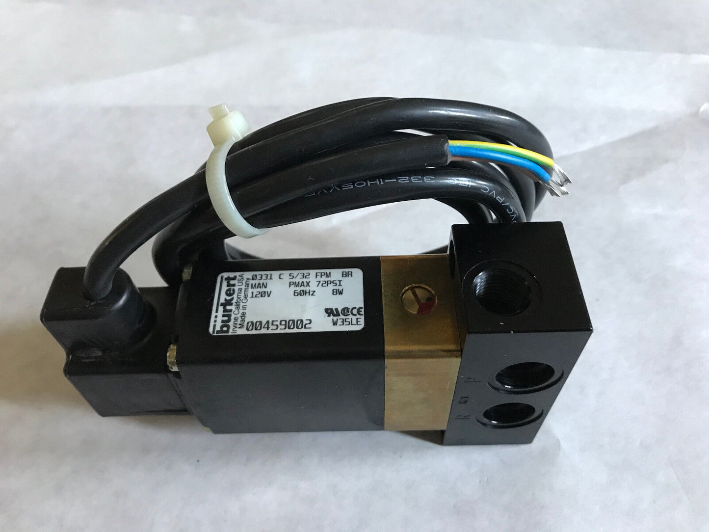 New Burkert 00459002,120V Pneumatic Solenoid Valve 0331 C 5/32 Frm Br,Es