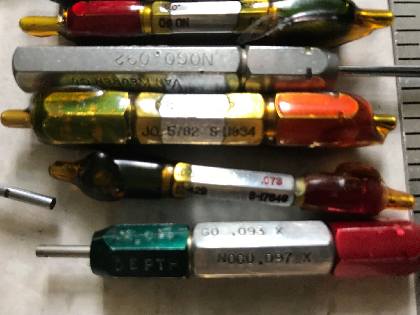 Lot Plug Gage Go Nogo Van Keuren .093,097,0932,062,0795,078,079,062,071,073,Es