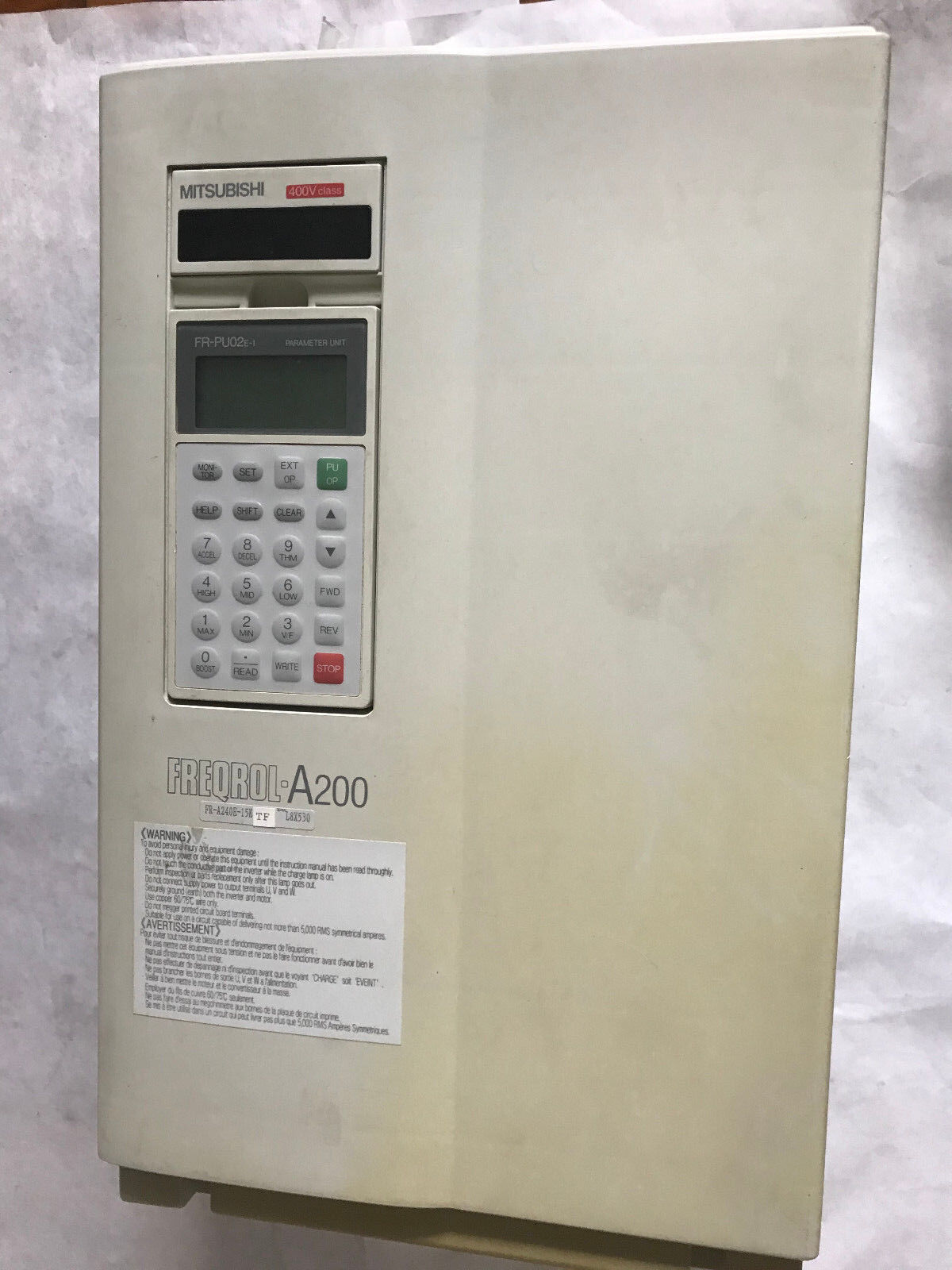 Fr A240e 15K Tf Mitsubishi Freqrol-A200 460V, 25 Hp Inverter Ac Drive Fra240e,Aj