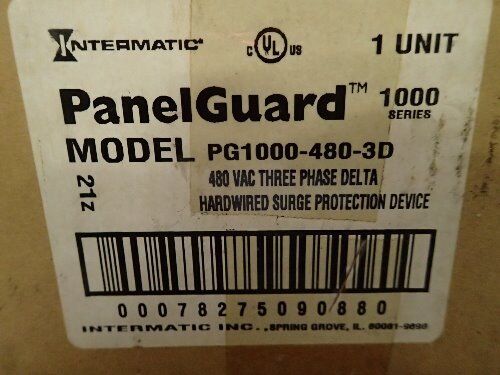 Intermatic Pg1000-480-3D Panelguard Pg1000,Hardwired Surge Protector,480Vac,Ez