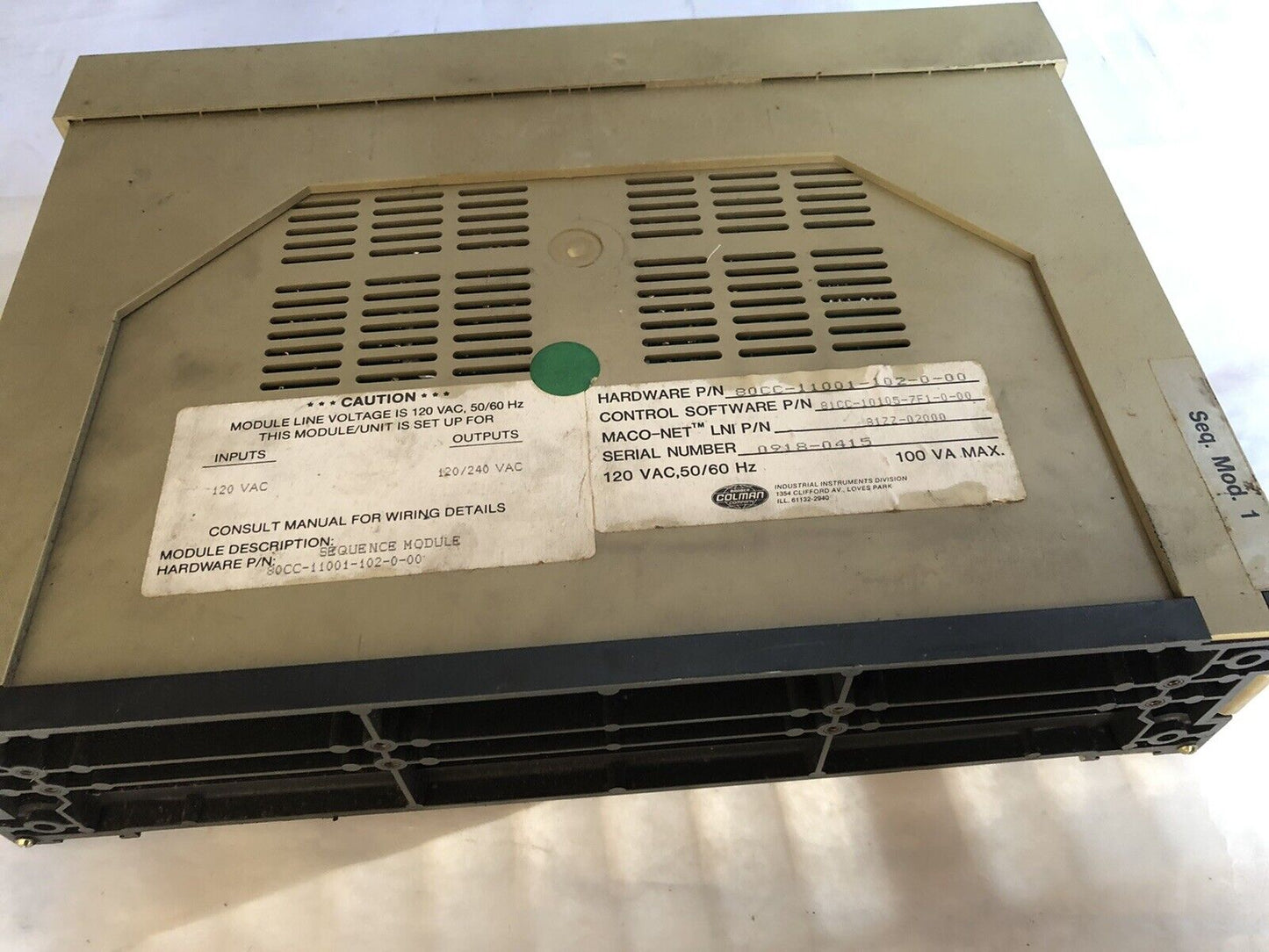 Colman Maco Pac Seq.Mod,80Cc-11001-102-0-00 81Zz-02000,81Cc101057f1000,Dk