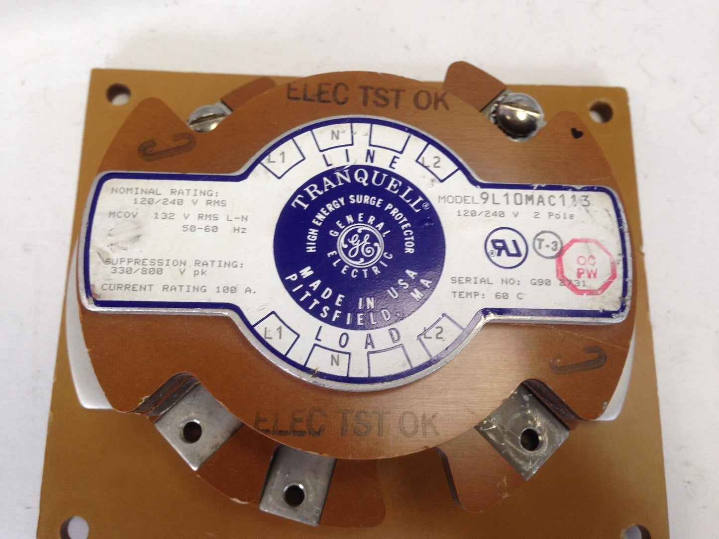 Ge 9L10mac113 General Electric Surge Supressor 960 Joules Per Phase 120,Fk