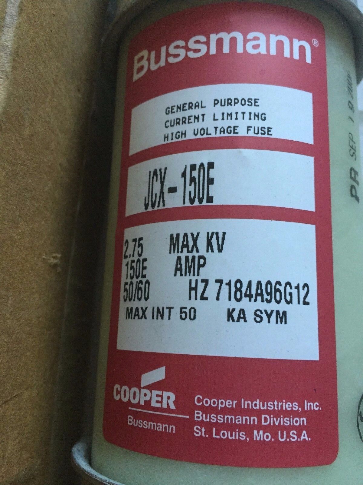 New Bussmann Jcx-150E,Cooper Jcx-150E Buss High Voltage Fuse,Ax