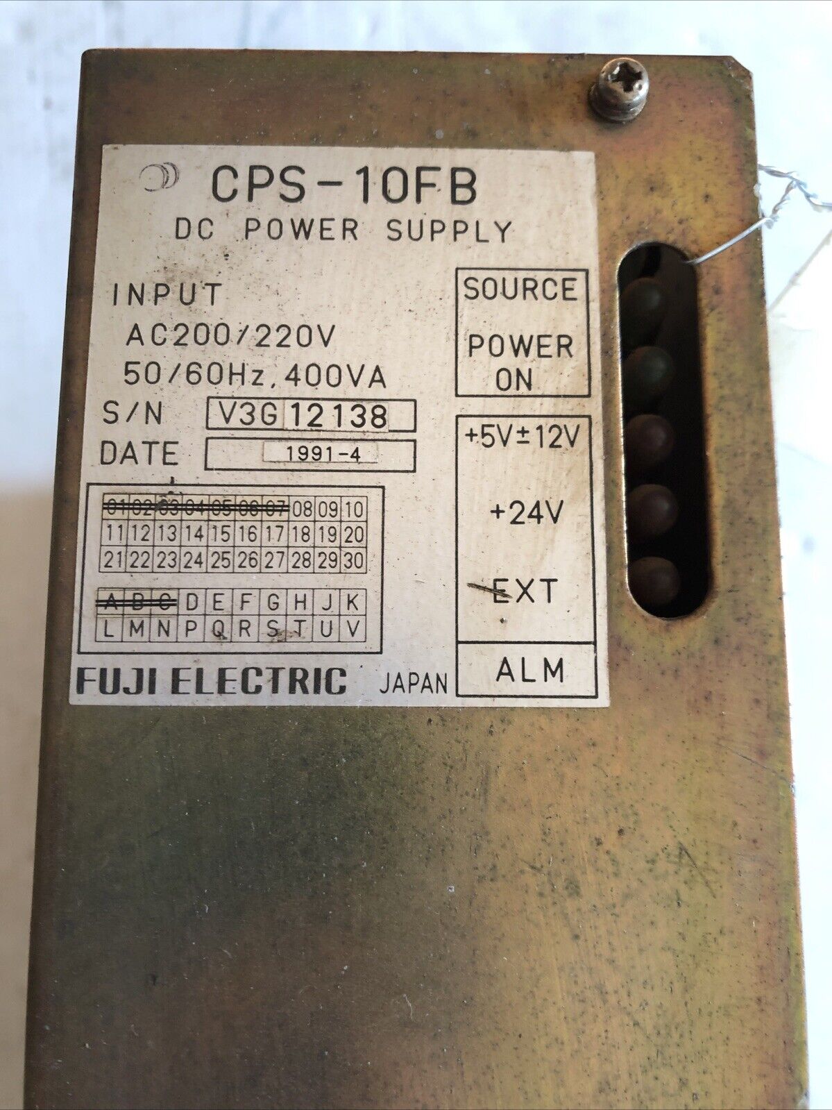 Fuji Electric Cps-10Fb, Fuji Cps-10Fb Dc Powers Supply,Cl