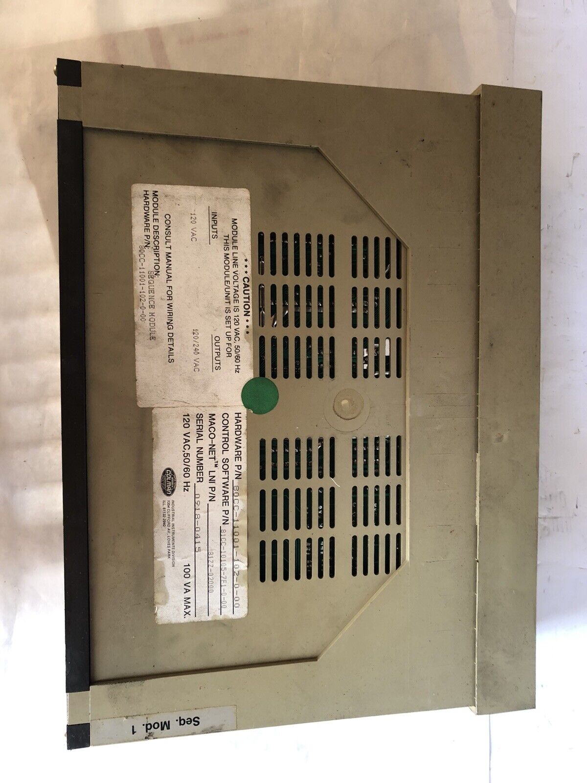 Colman Maco Pac Seq.Mod,80Cc-11001-102-0-00 81Zz-02000,81Cc101057f1000,Dk