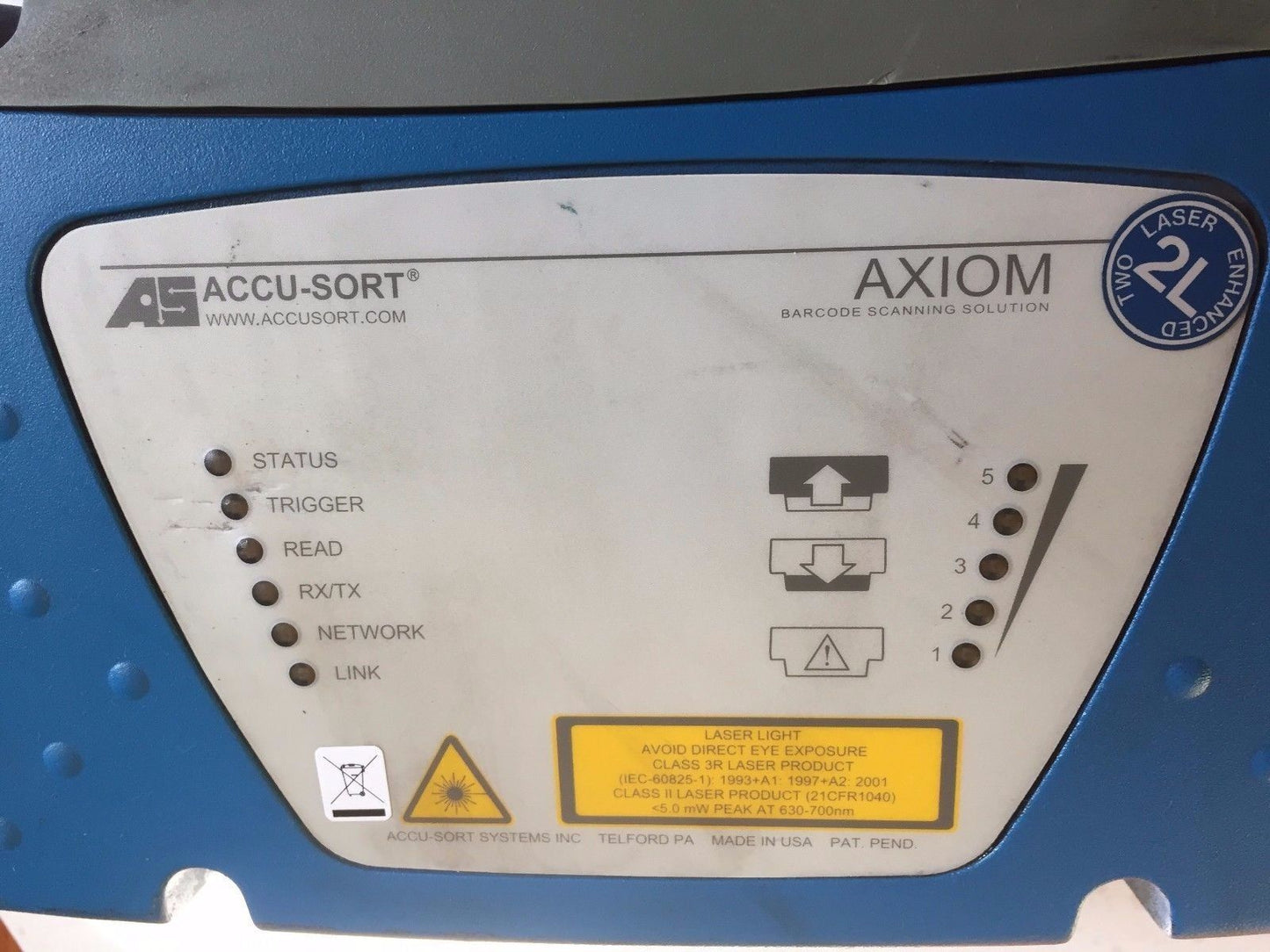 Accu-Sort Axiom,1000052804,As Axiom Barcode Scanner Head 2 Laser Enhanced,Ev