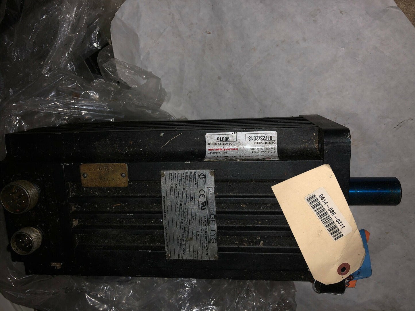 Elwood Gettys S74d-F01-F010 Ac Servo Motor,13.8A,230Vac,1800-Rpm,S74o-F01f010,Te