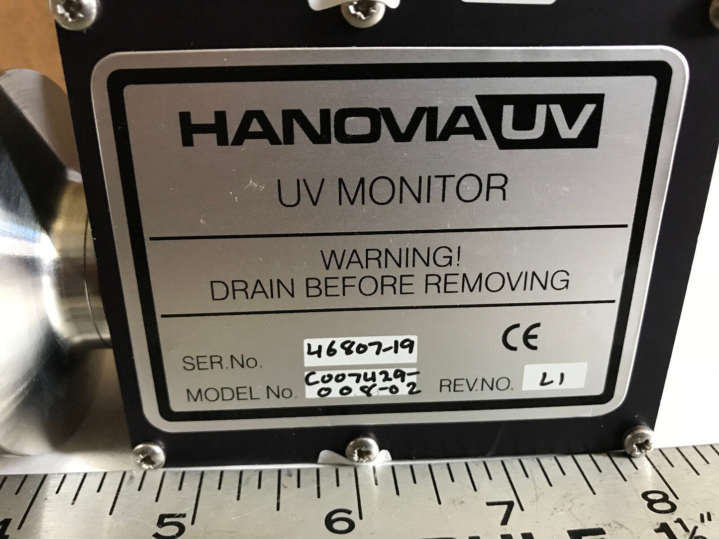 New Hanovia C007429-008-02,Uv Coo7429-008-02 Precision,Calibrated Uv Monitor,Su
