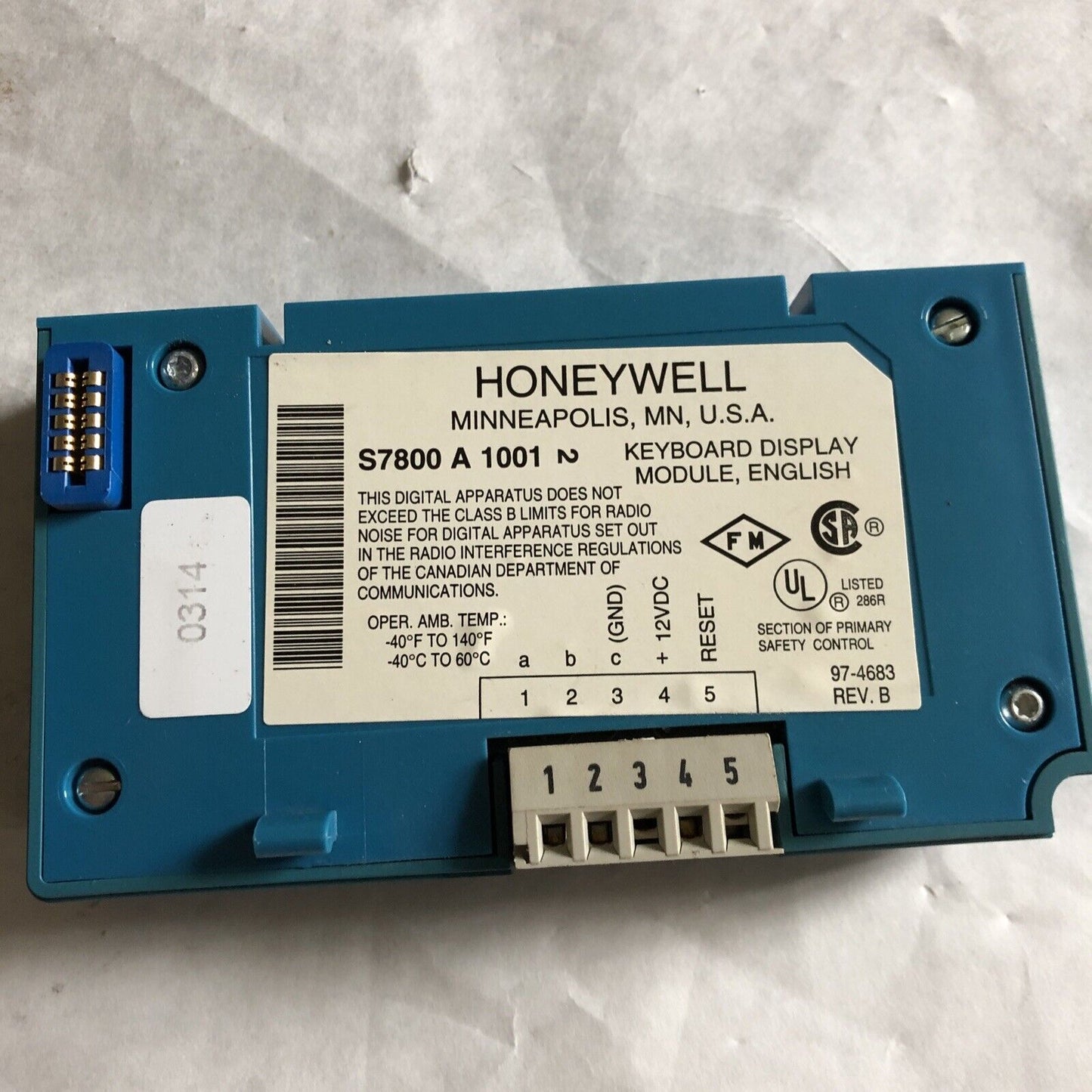 Honeywell S7800a 1001 Burner Control English Keyboard Display S7800a1001,Eb,Bp