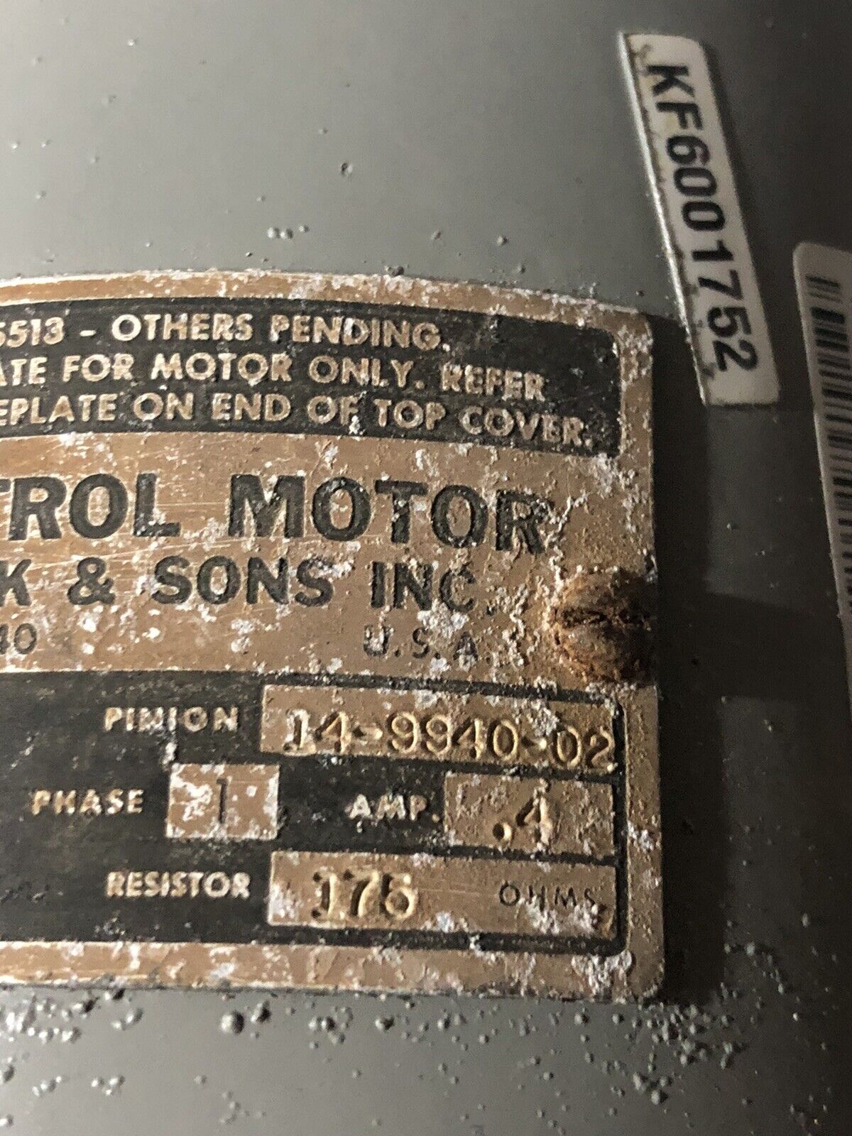 Beck 14-1740-21 Actuator Motor 14-9940-02,Beck Control Motor 14-1740-21,To