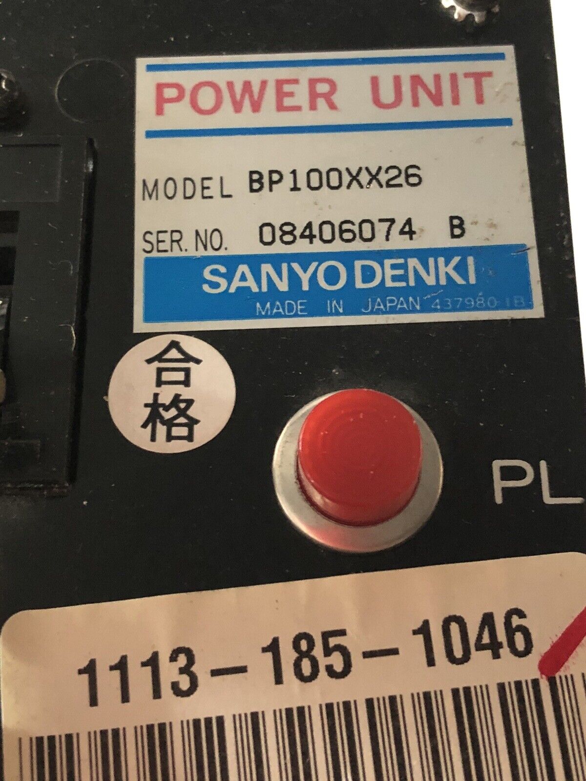 Kawasaki Sanyo Denki Bp100xx26 Power Unit,H8762-01005,Bg