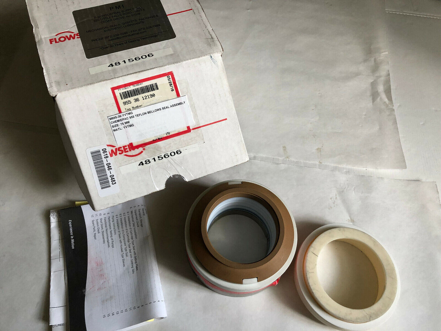 Flowserve 955-36-12190 Teflon Bellows Seal Assembly,0942 3630 0-1,Ht#38275,Sk
