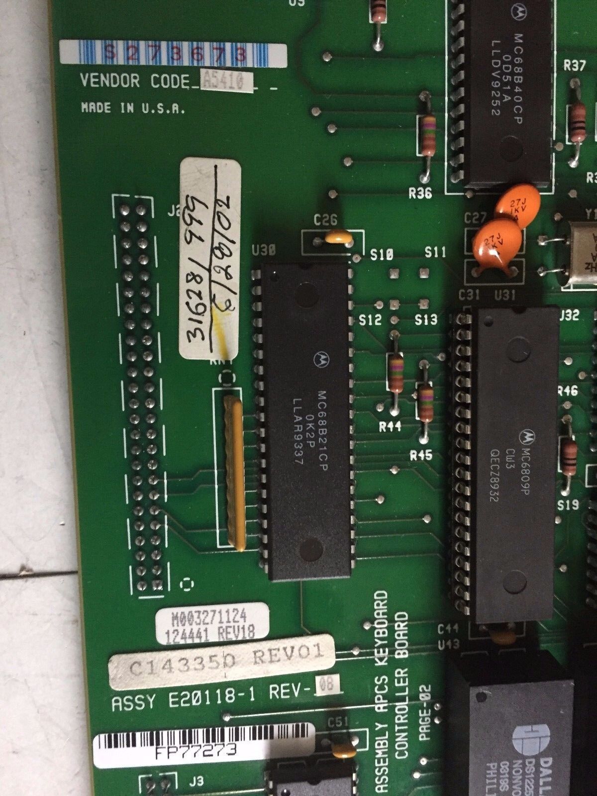 Rockwell E20118-1,A5410,Goss 124441,C143350 Assembly Apcs Keyboard Controller,Cs