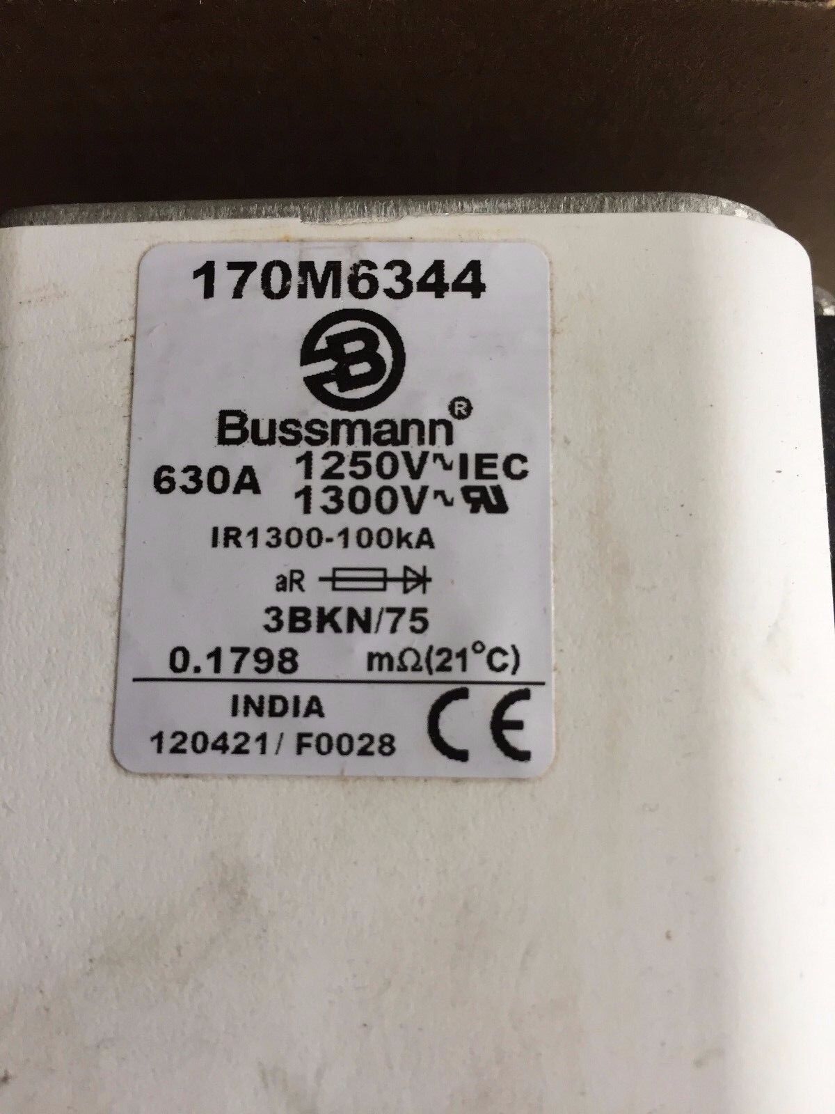 New Bussmann 170M6344 Fuse 640Amps, 640A, 1250/1200V,Bm