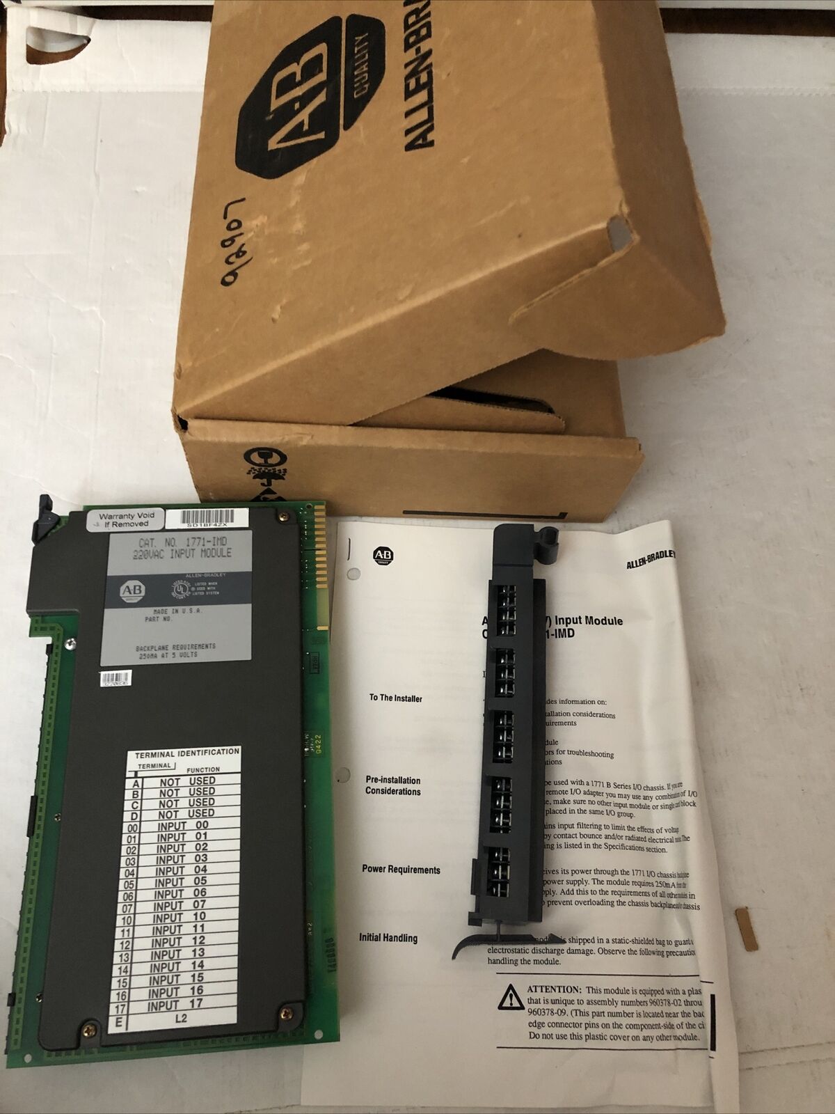 New Allen Bradley 1771-Imd Input Module 220Vac 16Point Plc5,1771Imd,Cw