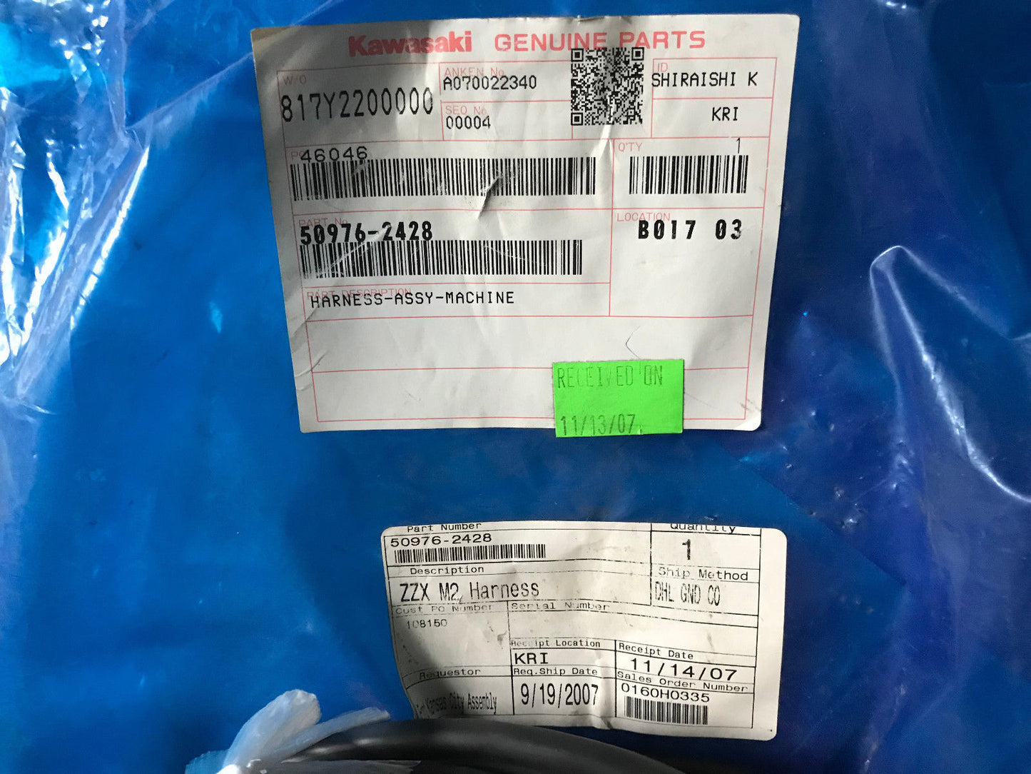 Kawasaki 50976-2428 Rev. G Servo Motor Wire Harness Cable Xjt5m,Daiden E91337,Sb