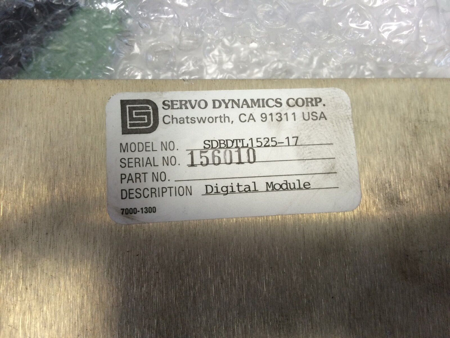 Servo Dynamics Sdbdtl1525-17 Digital Module Pcb Card,Bv