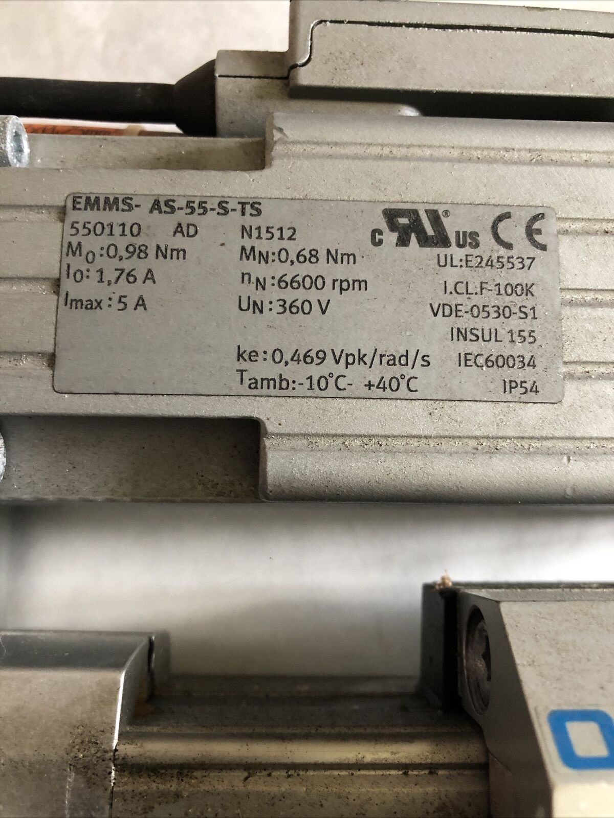 Festo Dmes-25-500-Gf-Gk-Sh Linear Actuator,Festo Emms-As-55-S-Ts Servo Motor,Bb