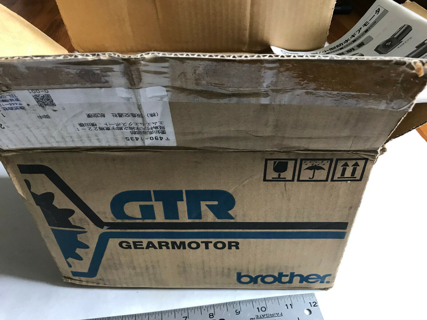 Brother Gtr Glm-15-25-T90wx Induction Gear Motor,1/10Hp,3-Ph,Ratio 25:1,Ha,Ae