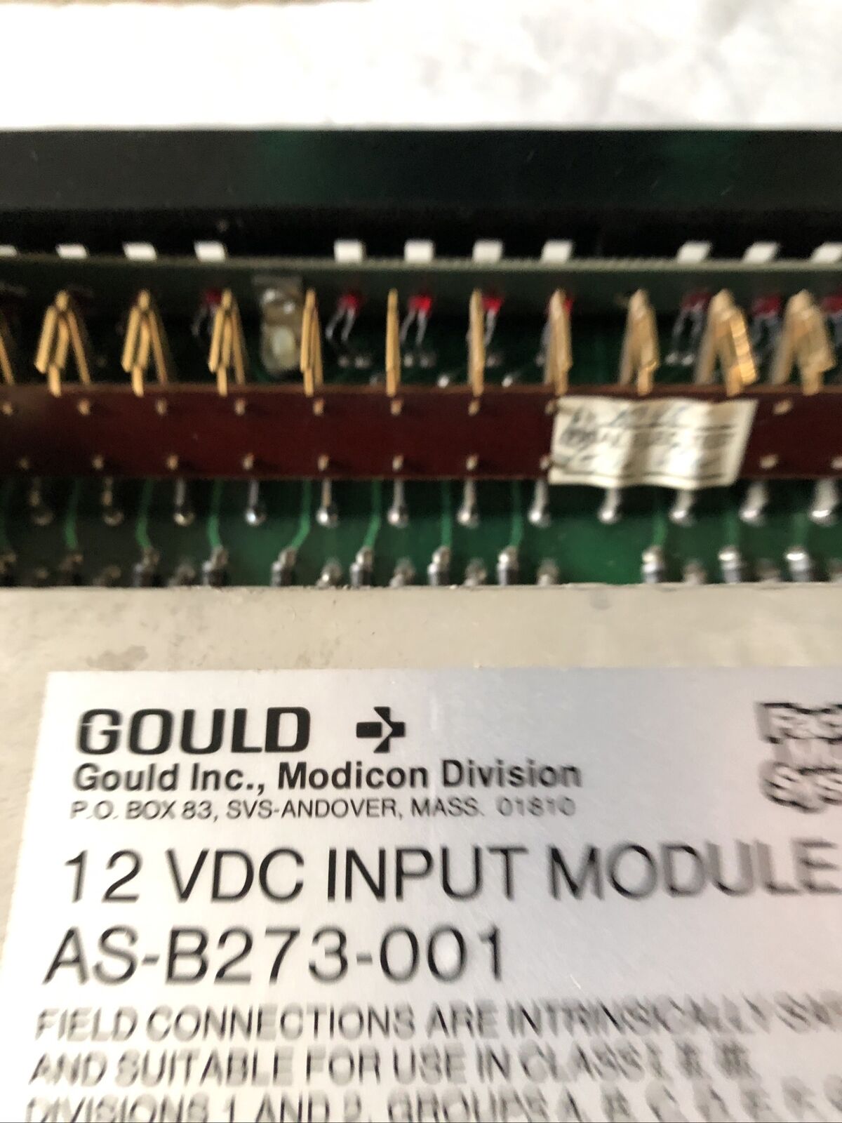 Gould As-B273-001,12 Vdc Input Module,Modicon 12Vdc Intrinsic Safe Input B273,Ee