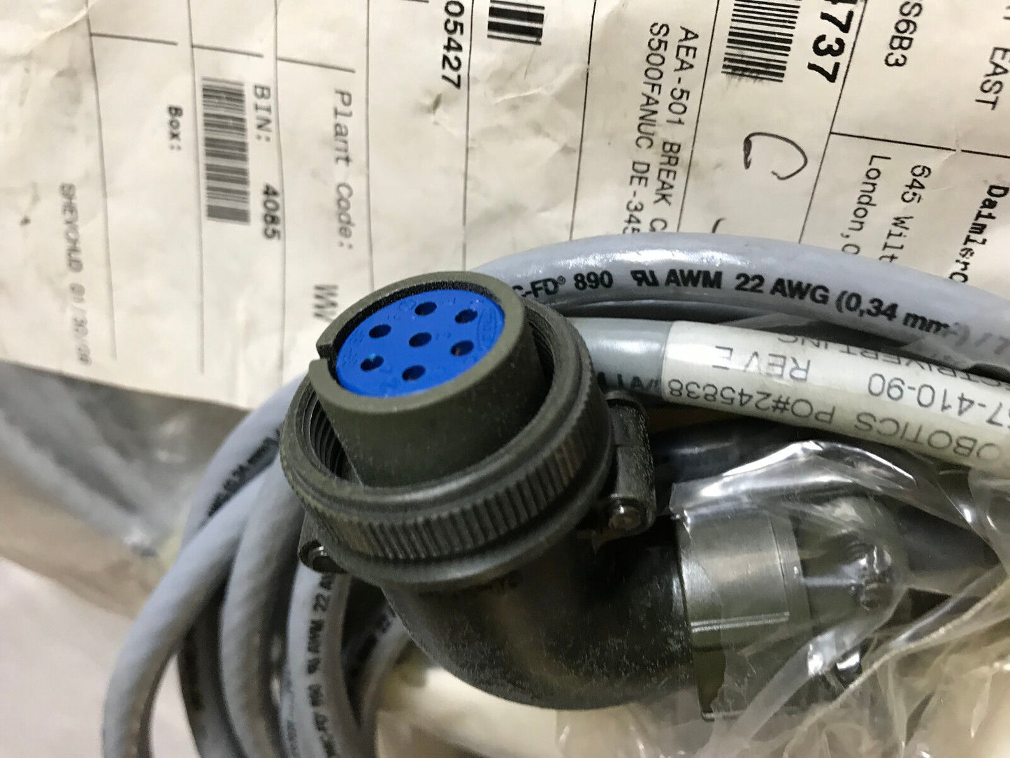 Fanuc Robotics De-3457-410-90,Aea-501 Hand Brake Cable,Unitronic-Fd,245838,Eq