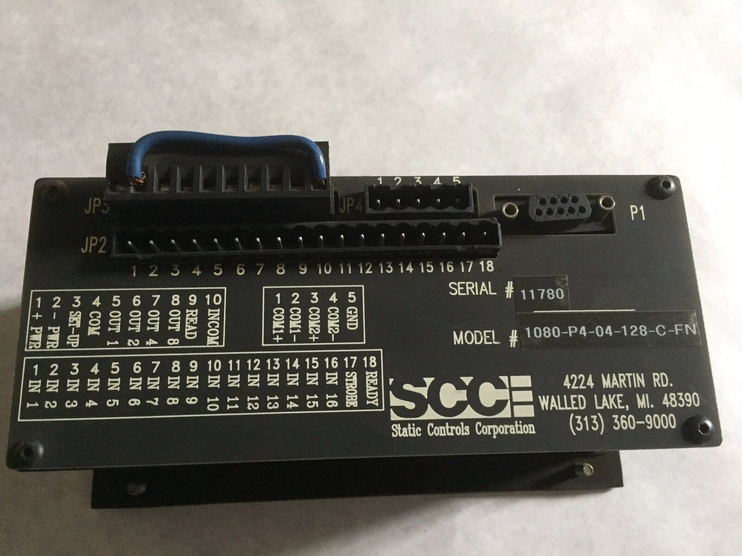 Scc 1080-P4-04-128-C-Fn Static Controls 1080-P4-04-128-C-Fn Terminal Panel,Es