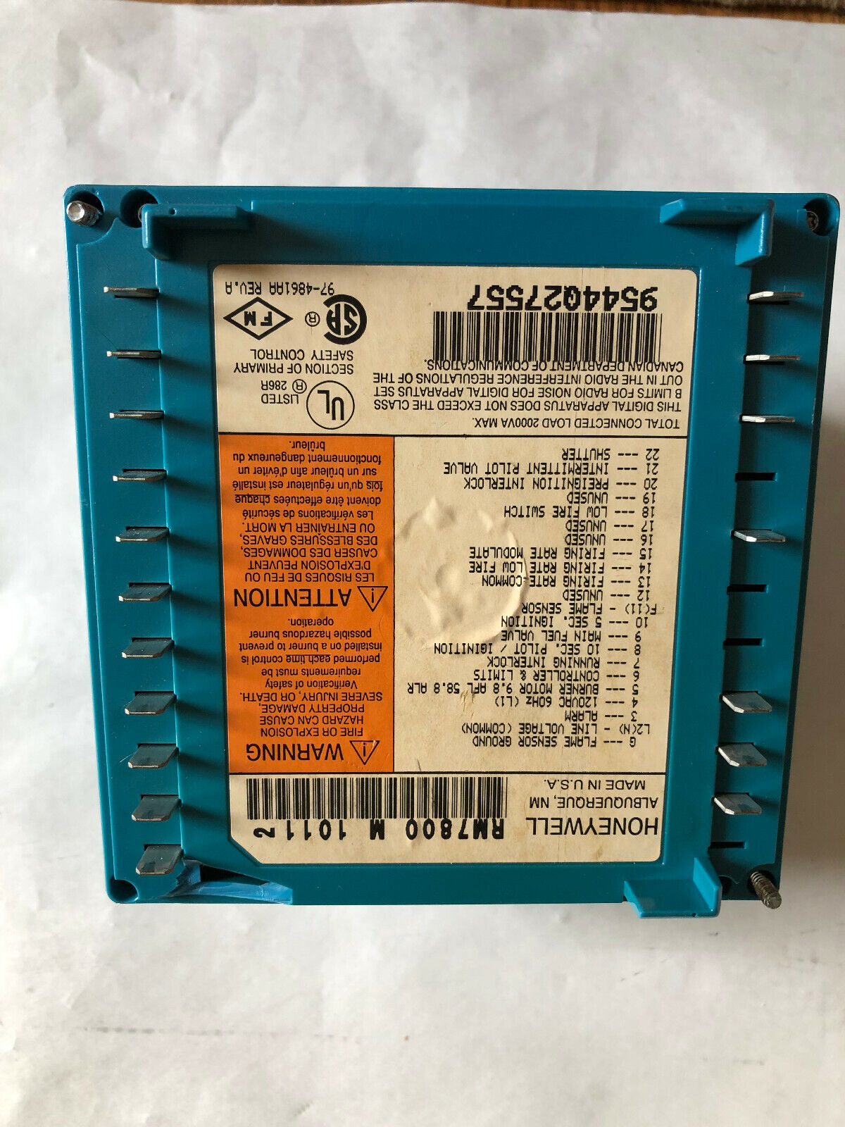 Honeywell Rm7800m1011,Burner Control Rm7800 M 1011 (See Pic &Description ),Bw,Ew