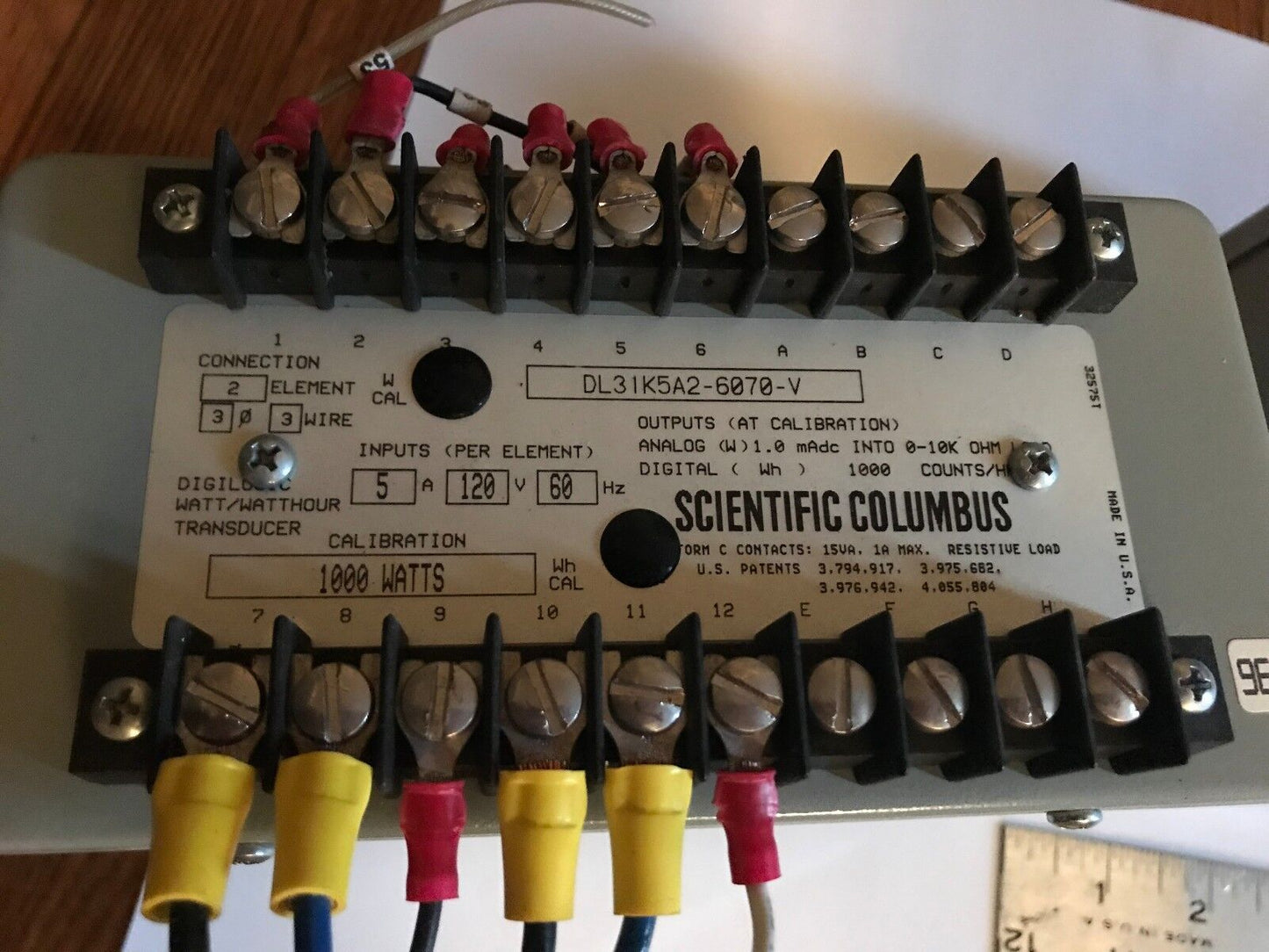Scientific Columbus Dl31k5a2-6070-V,Vdigilogic Watt/Watthour Transducer,Eh