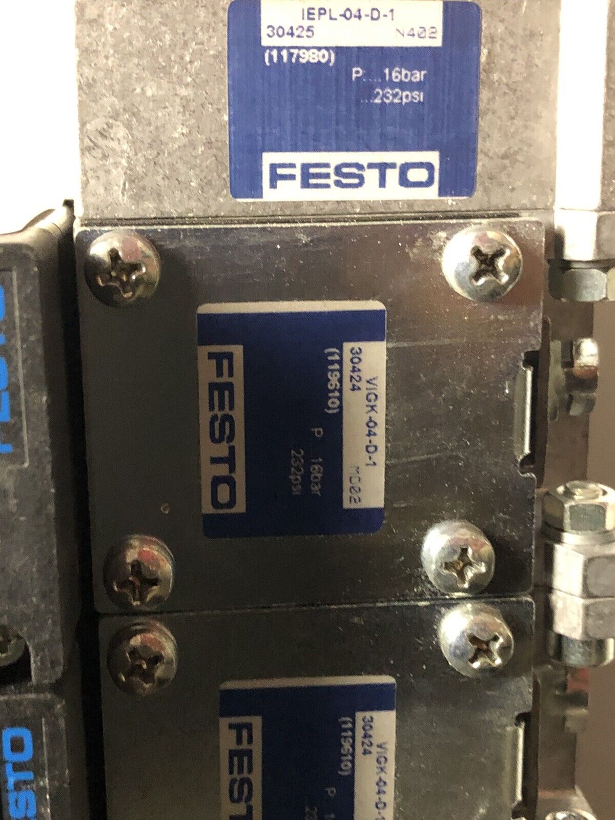 Festo Vimp-04 0020555557 Valve Manifold Muhx2-Zp-D-1-24G,Vigk-04-D-1,Iepl04d1,Ev