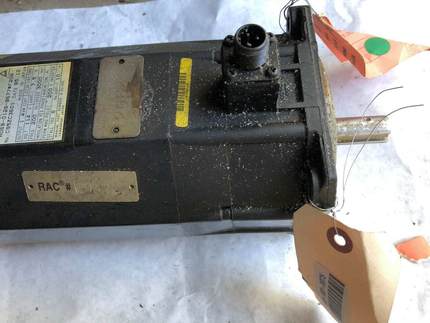 Ge Fanuc A06b-0128-B677#F208,6/3000,Ac Servo Motor,3Ph,114V,Rpm 3000,Td