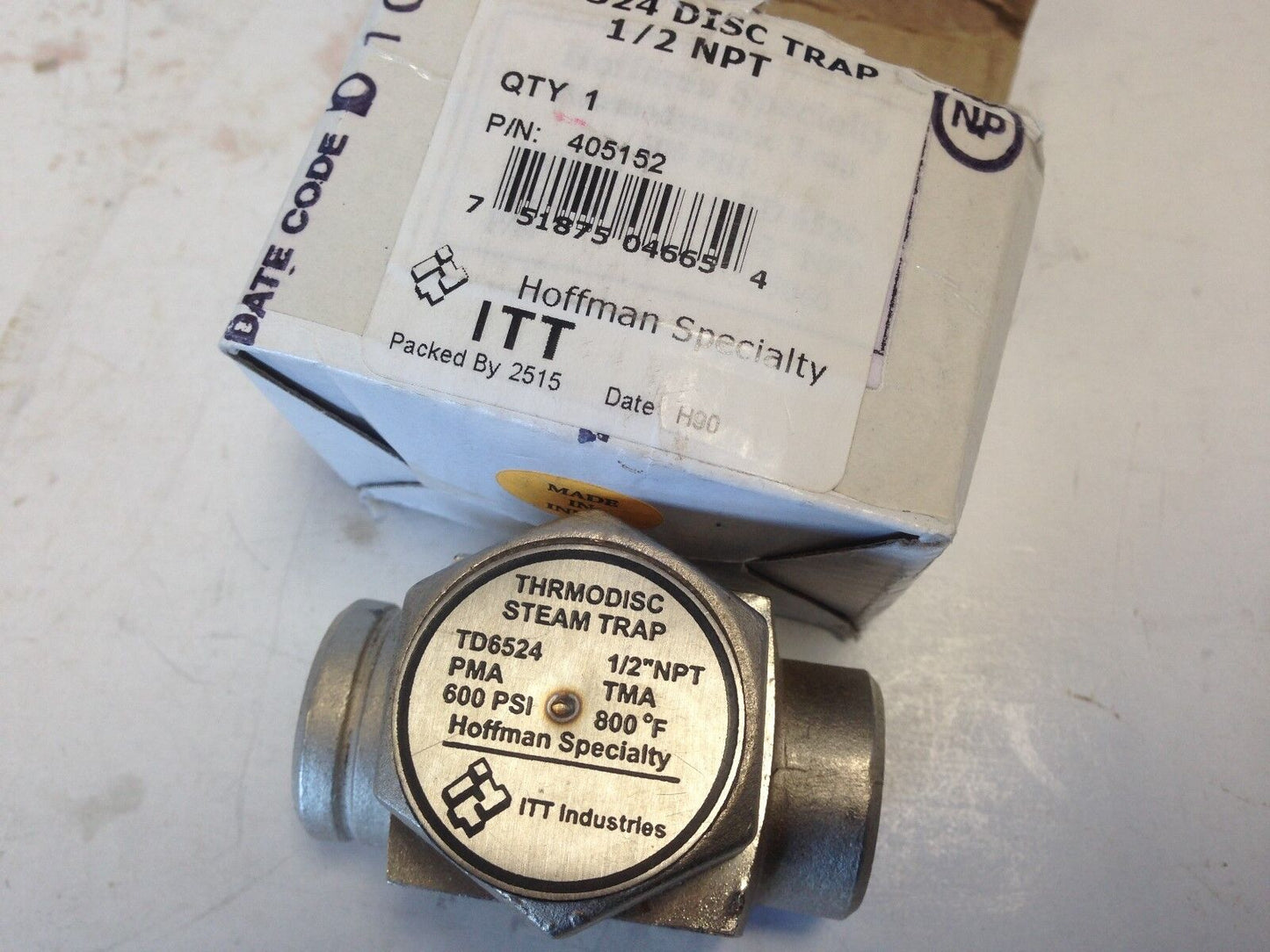 Itt 1/2" Hoffman Td6524 Specialty Thermodisc Steam Trap Td6524 Disc Valve,Br