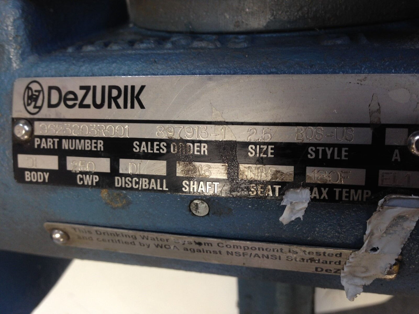 New Dezurik 9623803R001, 4001001 Valve, 2-1/2" Quartz Qx2vb02sda-Dwc01,Fj