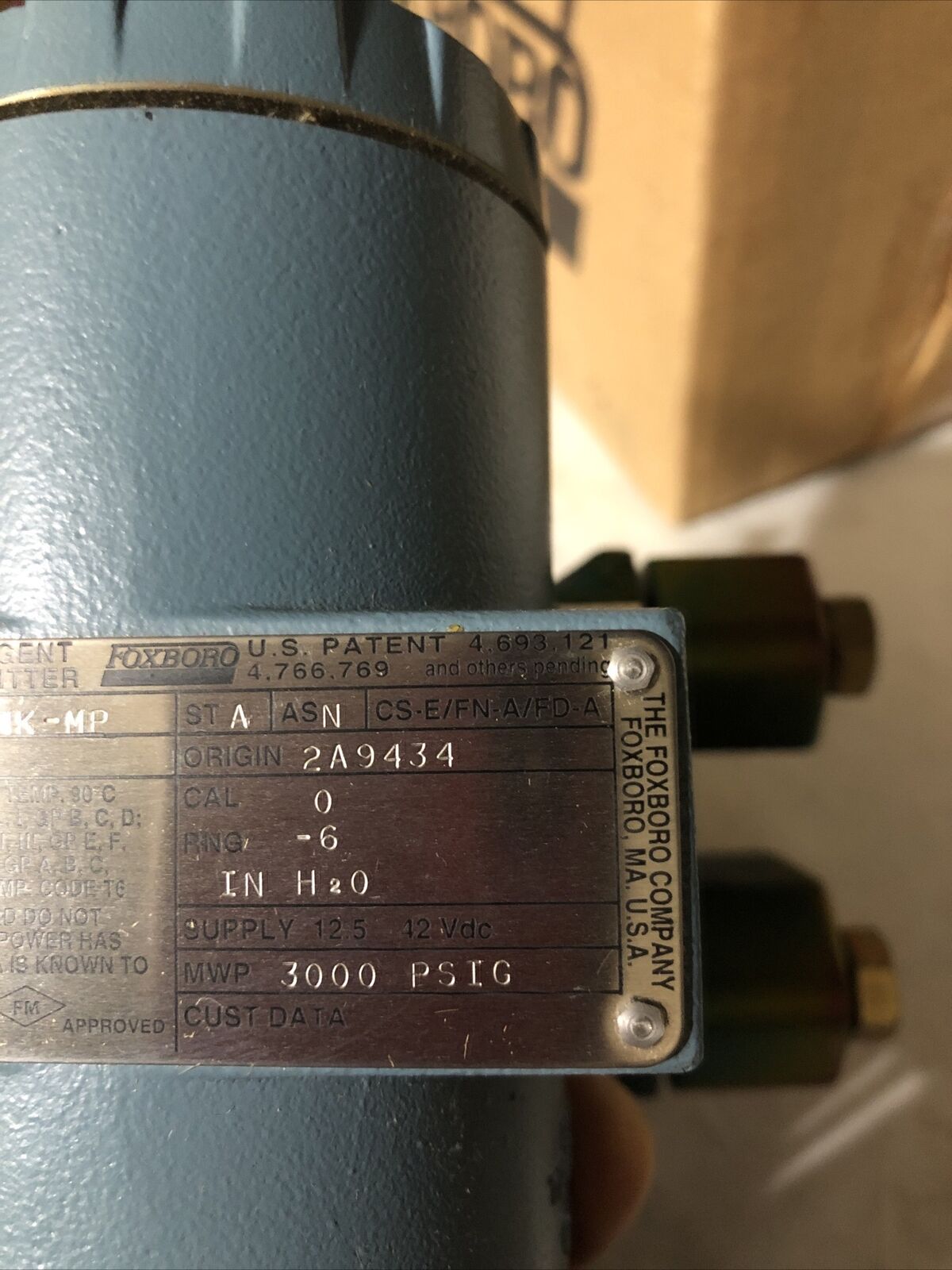 Foxboro 863Dp-M2d1nk-Mp Invensys Pressure Transmitter 0-6In H2o 863Dpm2d1nkmp,Bq