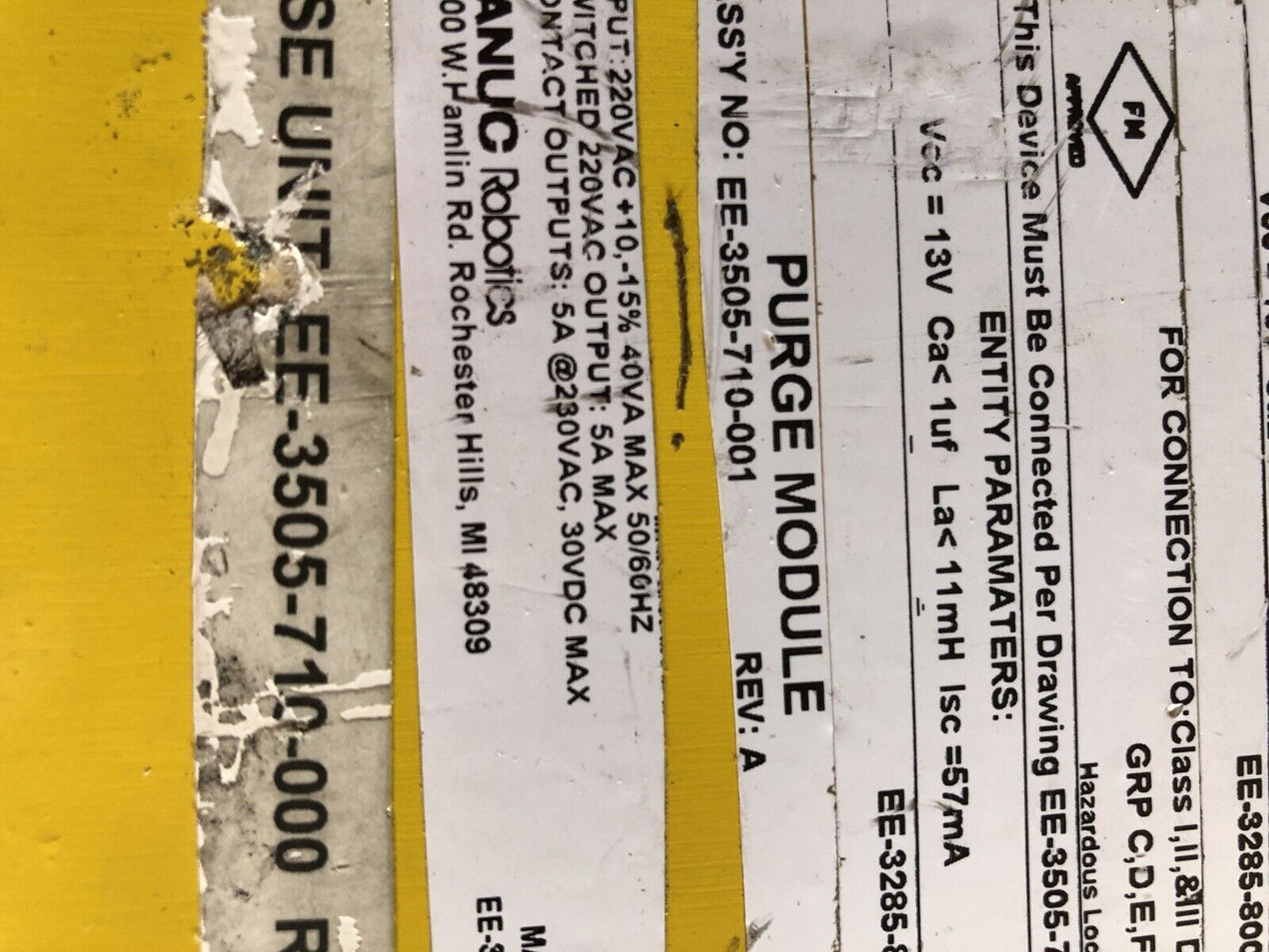 Fanuc Ee-3505-710-001 Robiotics A05b-2406-C120 Purge Module,Ee-3285-800-028,Cf