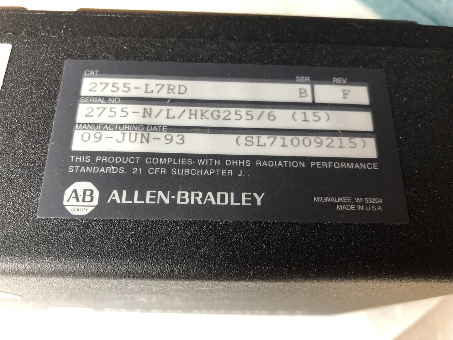 New Allen Bradley 2755-L7rd Scanner Head Side, Allen Bradley 2755L7rd,Bg,Dh