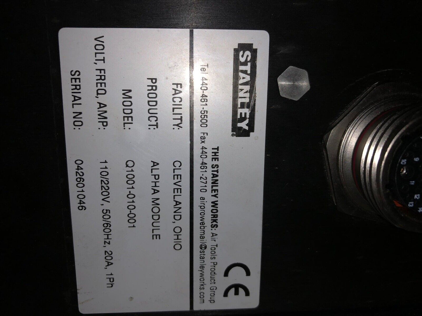 Stanley Sg-Alpha-202-001,Q1001-010-001 Rev. A Nutrunner Torue Controller,Hd,Av