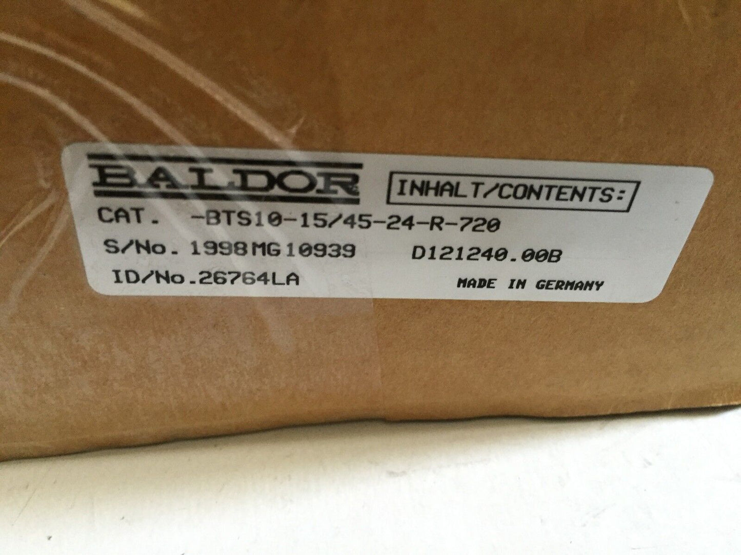 New Baldor Bts10-15/45-24-R-720,Bts10 Baldor Asr Bts10-15/45-24-R-720,Ee