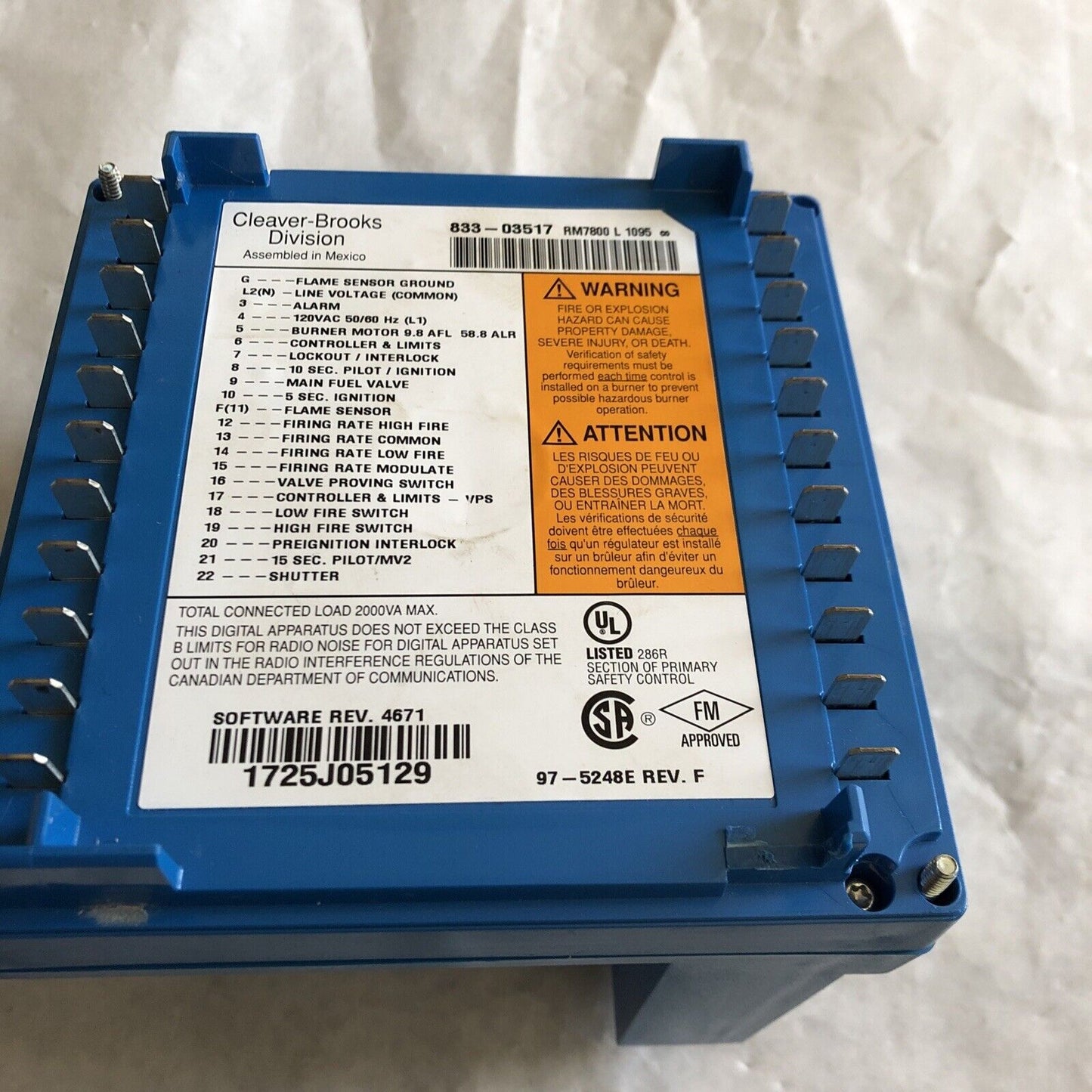 Cleaver Brooks 833-03517 Rm7800 L 1095,Cleaver Brooks 833-03517,Th,Eu