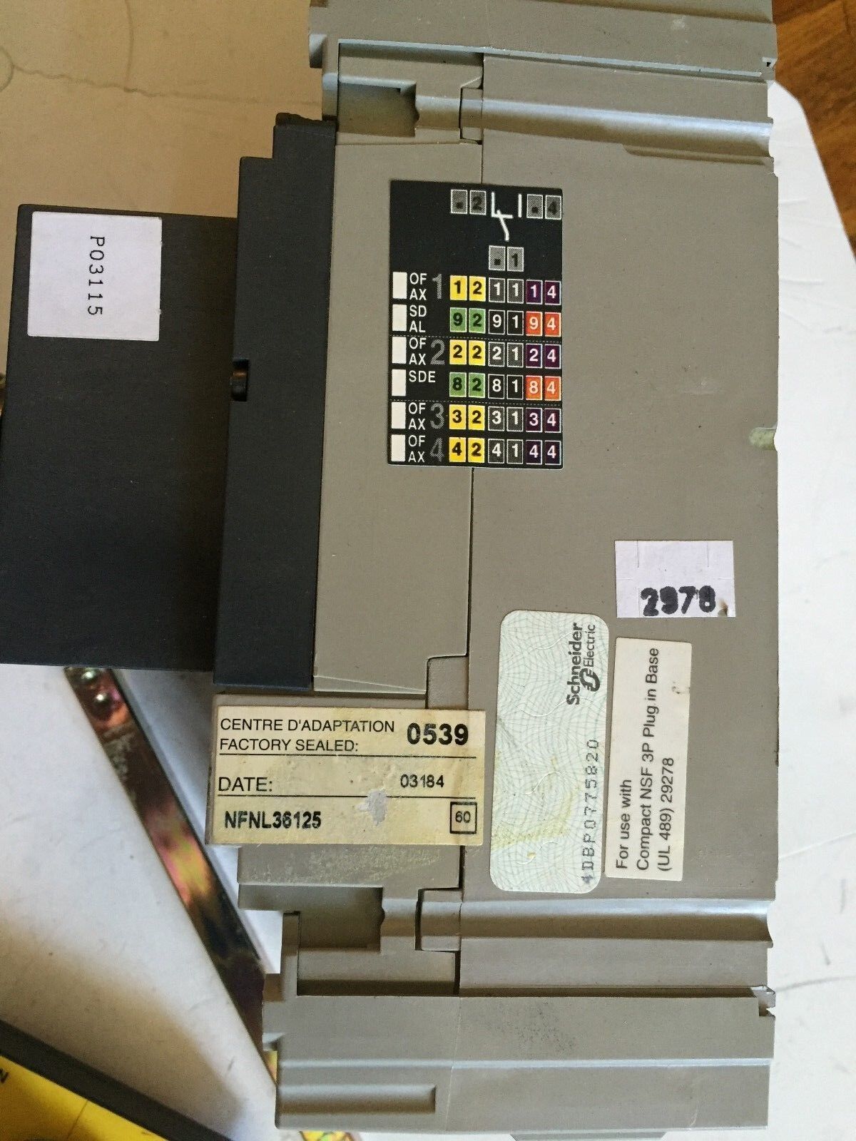 New Merlin Gerin Nsf150 N Circuit Breaker, 150 A, 3-Pole, With Handle,Bs